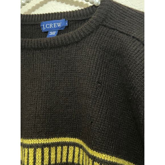 Vintage J.Crew Wool Sweater Mens Size Large Brown Knit Pullover Jumper TINY FLAW - Picture 4 of 7